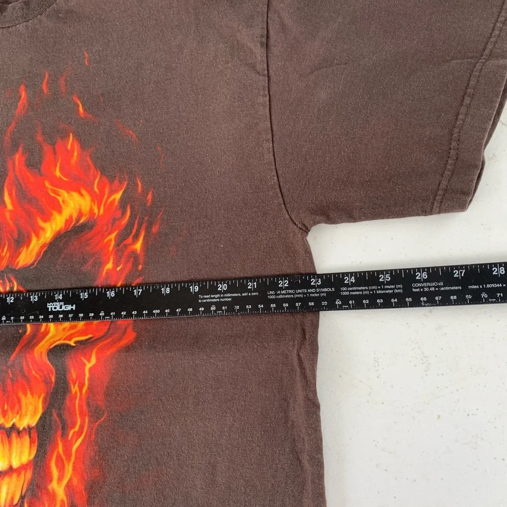 Vintage 90s-00s Exile fire Skull T-shirt Size XL - Picture 7 of 7